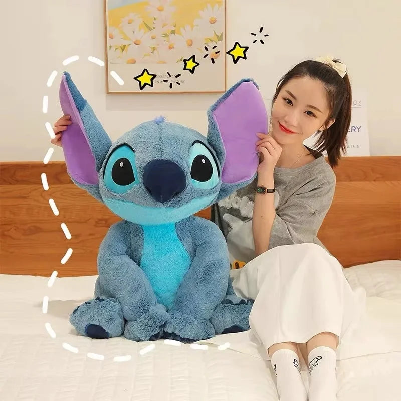 80cm Giant Size Disney Lilo&Stitch Plush Stuffed Dolls Cartoon Animal  Sleeping Pillow Softmaterial Toys Children Xmas Gifts