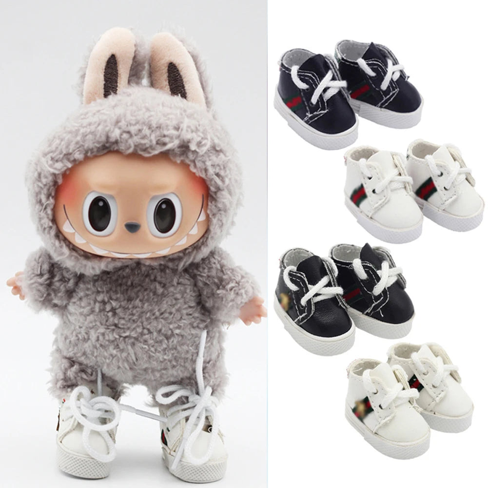 17cm Mini Plush Doll'S Clothes Outfit Accessories For Korea Kpop Exo Labubu Idol Princess shoes casual sneakers Clothing Gift