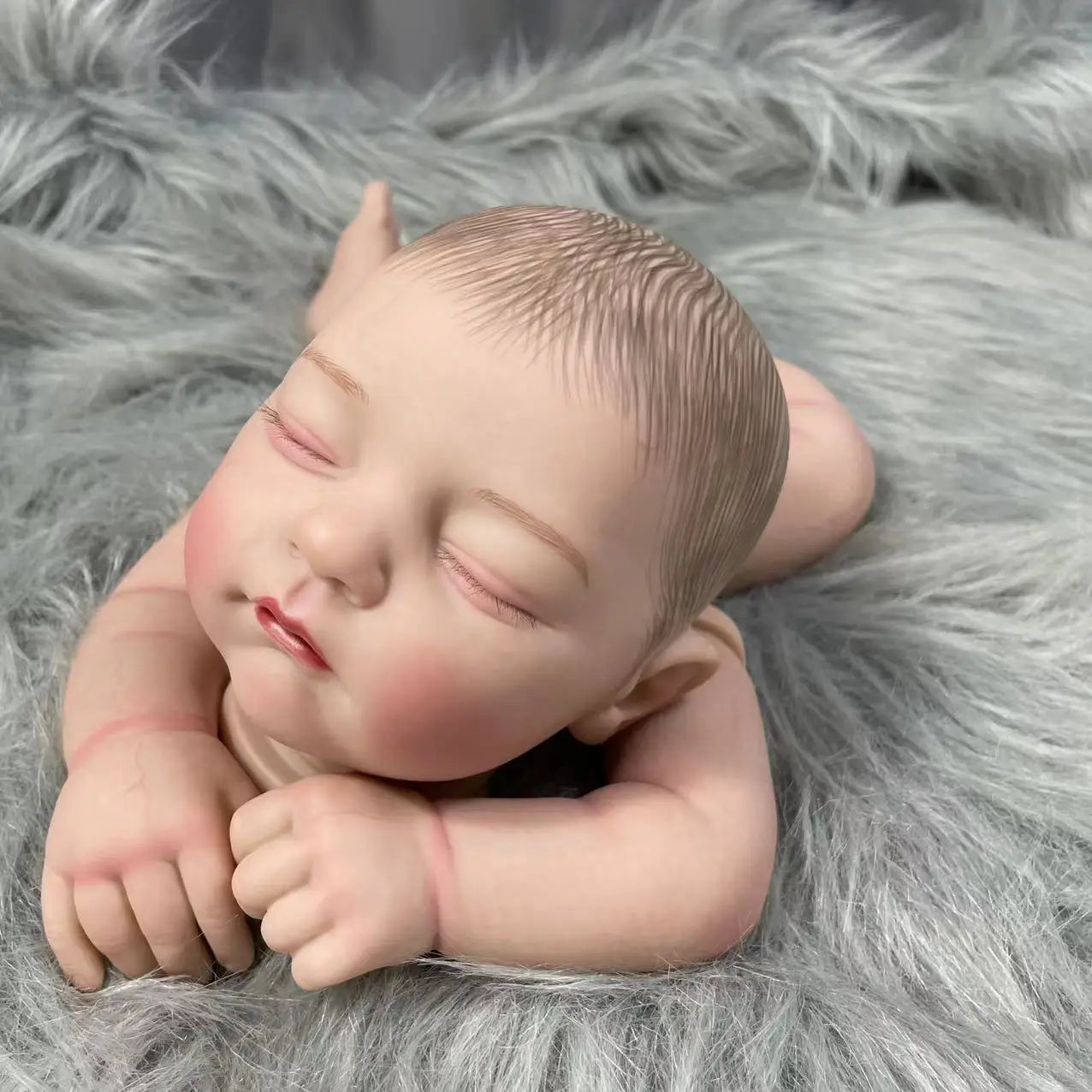 19 Inches 3D Painted Skin Reborn Baby Kit Jamie Advanced Painting High Quality Handmade Painted Baby Doll Parts With Cloth Body