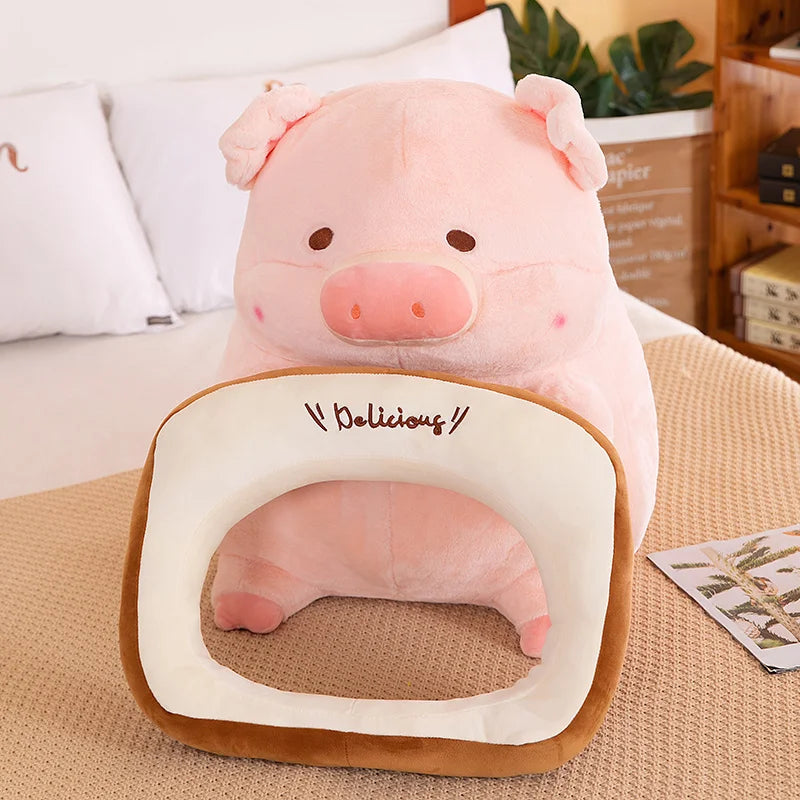 30CM Kawaii Anime Toast Lulu Pig Plush Toy Lovely Stuffed Animals Bread Piggy Soft Doll Room Decor Girl Birthday Toys Cute Gift