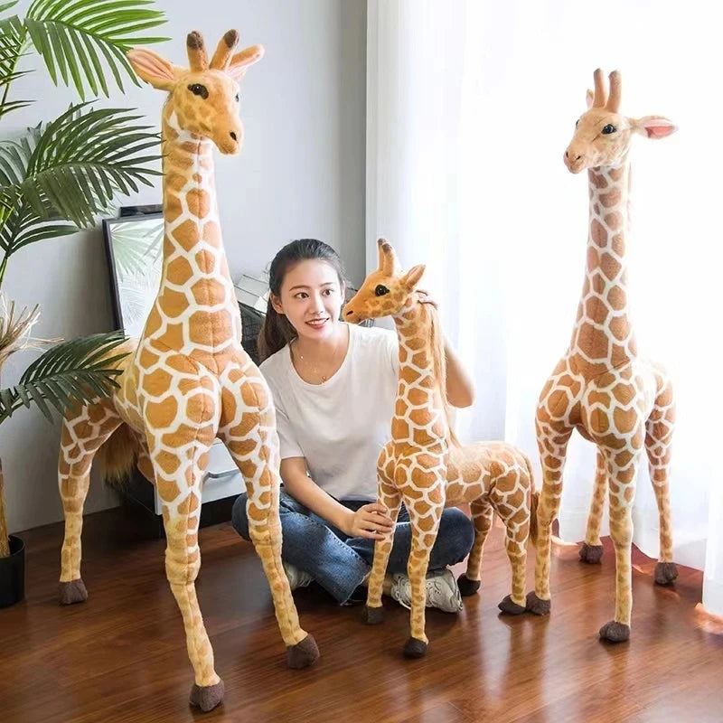 50-120cm Giant Real Life Giraffe Plush Toys High Quality Stuffed Animals Dolls Soft Kids Children Baby Birthday Gift Room Decor