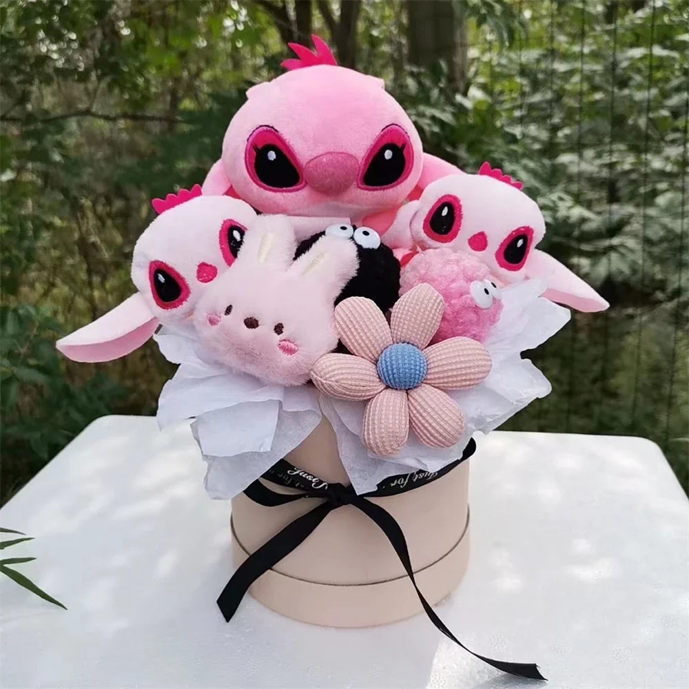 Anime Stitch Flower Bouquet Cartoon Lilo Stitch Plush Toy Doll Bouquet Children Xmas Birthday Valentine Graduation Gift