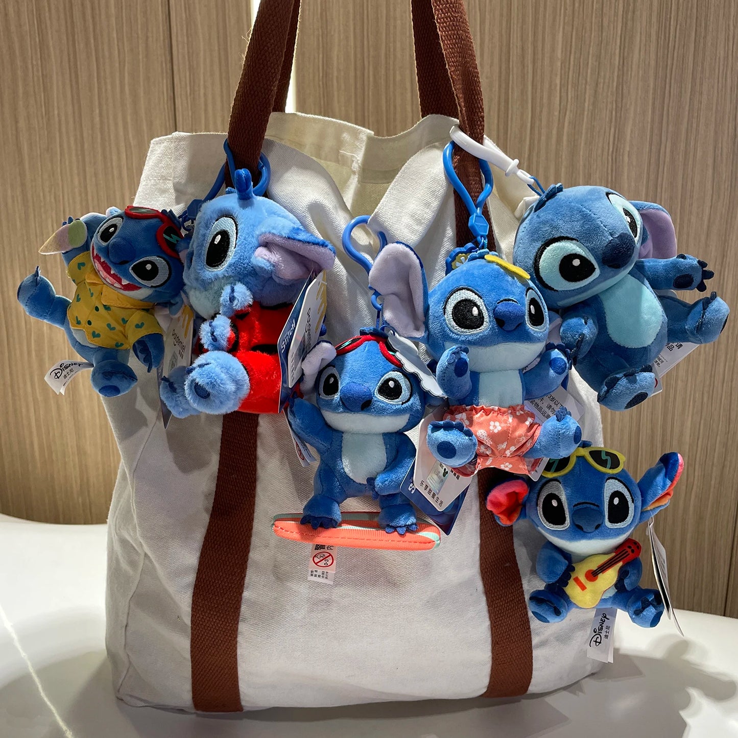 Original Disney Toy Story Stitch Kawaii Winnie Lotso Plush Doll Cartoon Stuffed Anime Keychain Pendant Strap Toys Gift For Kids