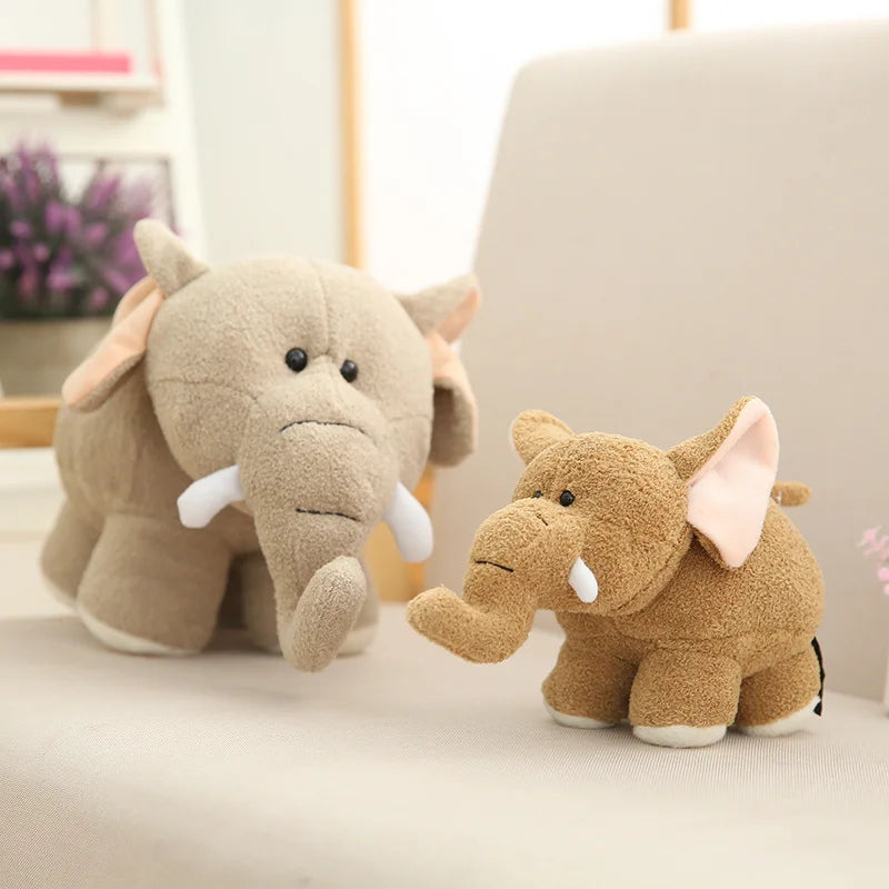 Plush Hippo Simulation Cute Big Ear Elephant Doll Toy for Children Lifelike Stuffed Animal Home Desk Decor Birthday Gift for Boy