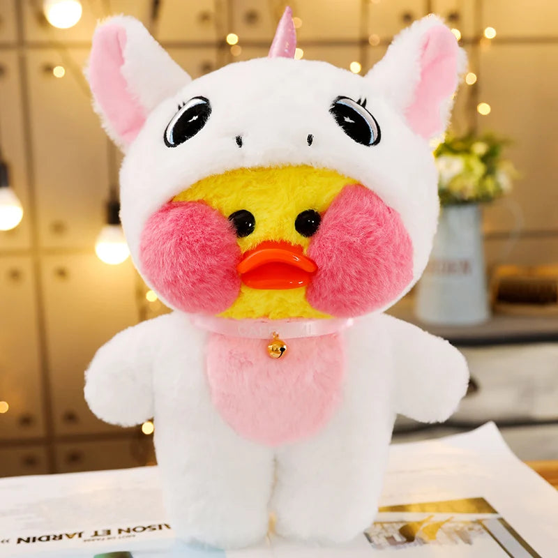 30cm Kawaii LaLafanfan Transformed Panda Yellow Duck Plush Stuffed Soothing Toys Soft Animal Dolls For Girl Kids Birthday Gifts