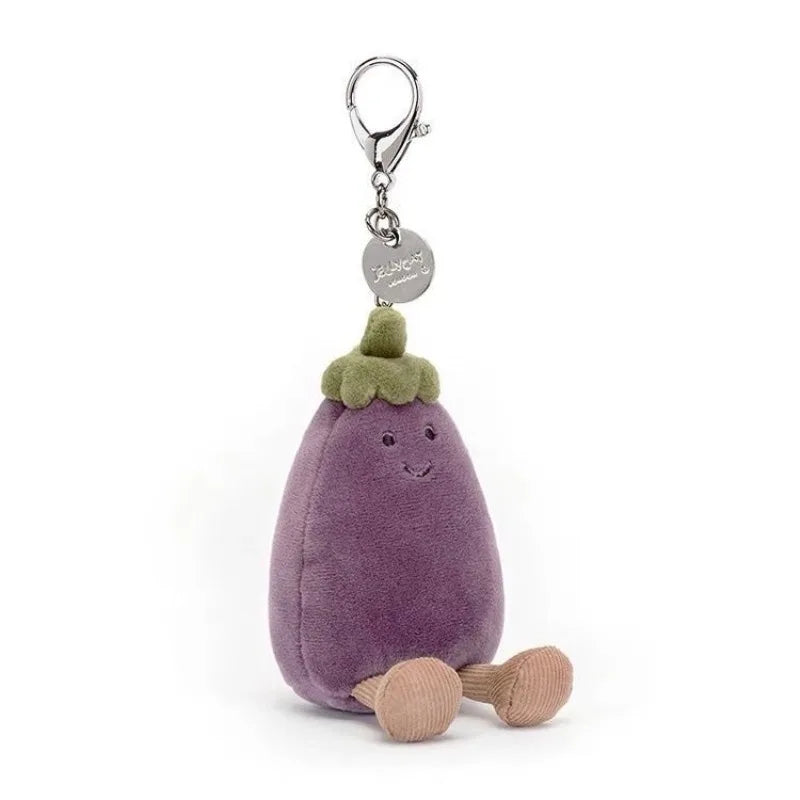 Jellycat Eggplant Doll Toy Plush Cute Car Keychain Girly Heart Children's School Bag Pendant Anime Peripheral Couple's Day Gift