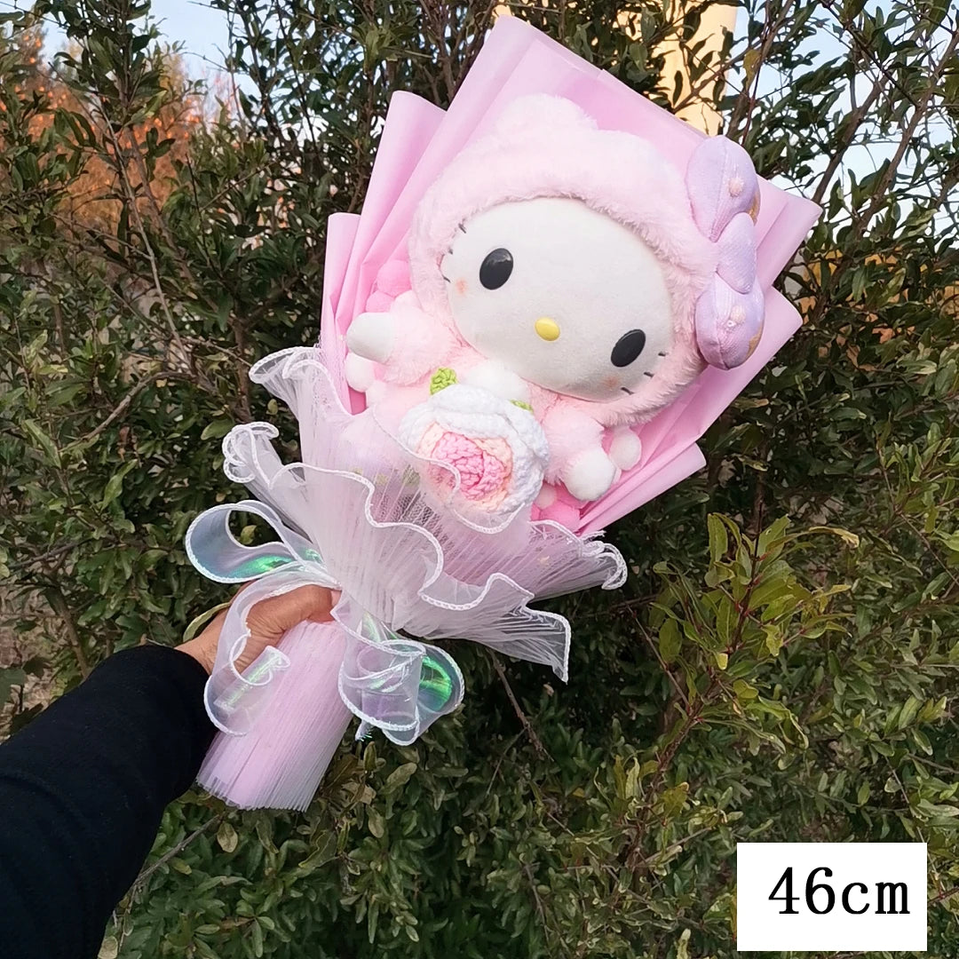 Hello Kitty Kuromi My Melody Plush Bouquet Cinnamoroll Sanrioed Anime Doll Toy Valentine's Day Christmas Graduation Holiday Gifs