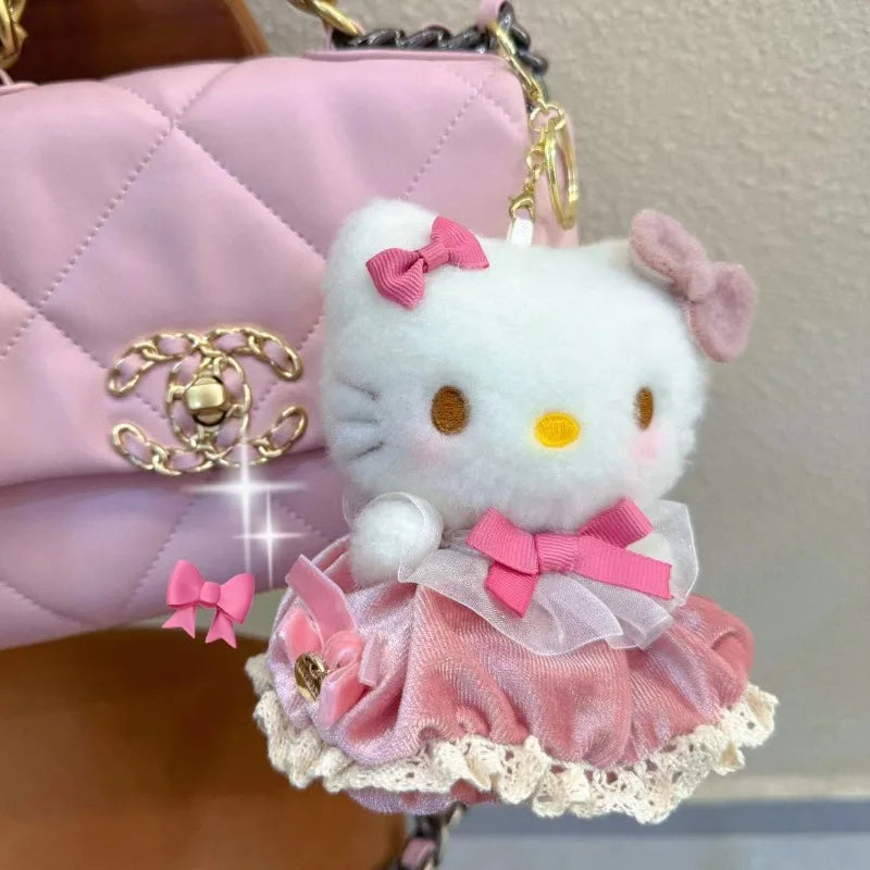 Sanrio Hellokitty Doll Cute Plush Toy Doll Schoolbag Backpack Pendant Car Keychain Animation Peripheral Creative Holiday Gift