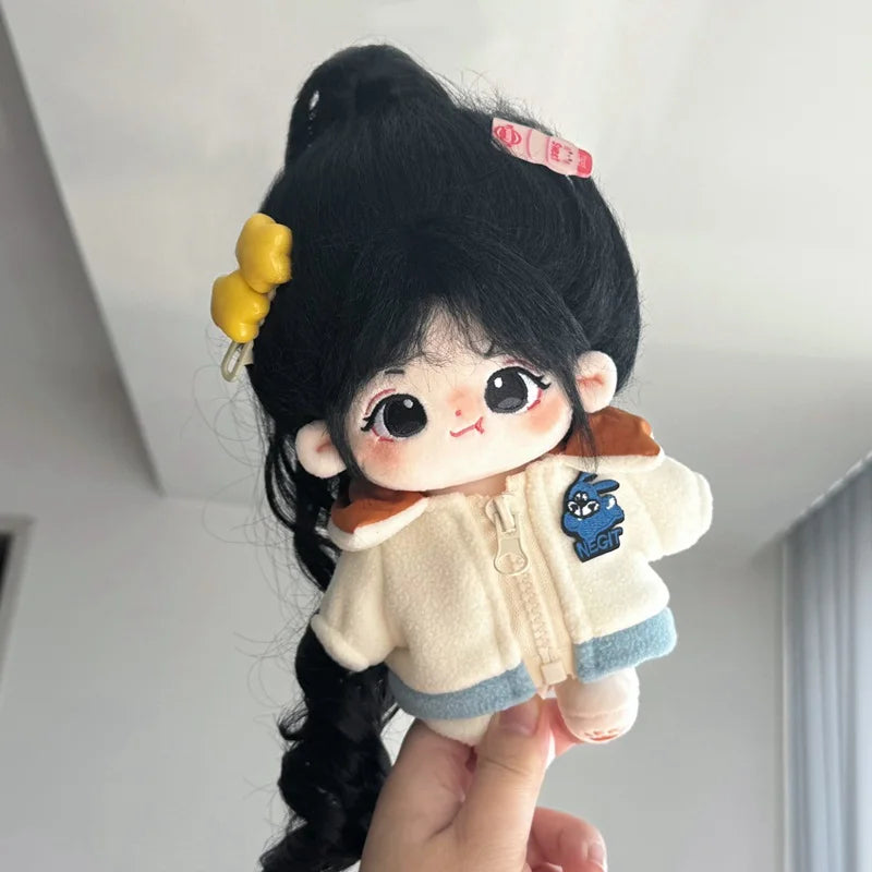 20cm Cute Plush Cotton Idol Doll With Clothes Stuffed Super Star Figure Dolls No Attribute Fat Body Doll Can Change Clothes Gift