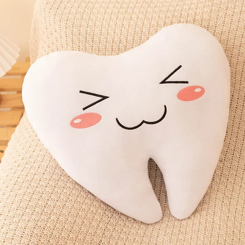 20-40CM Lovely Simulation Tooth Plush Toys Cute White Teeth Stuffed Soft Pillow Funny Sofa Cushion Decor Gift For Children kids