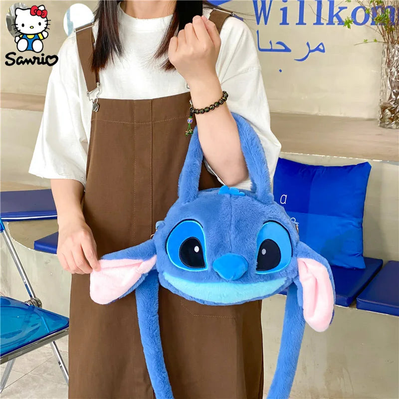 Disney Stitch Shoulder Bag Cartoon  Lilo & Stitch Plush Backpack Toys Plush Messenger Bag Girl Handbag Children Plushie Soft Bag