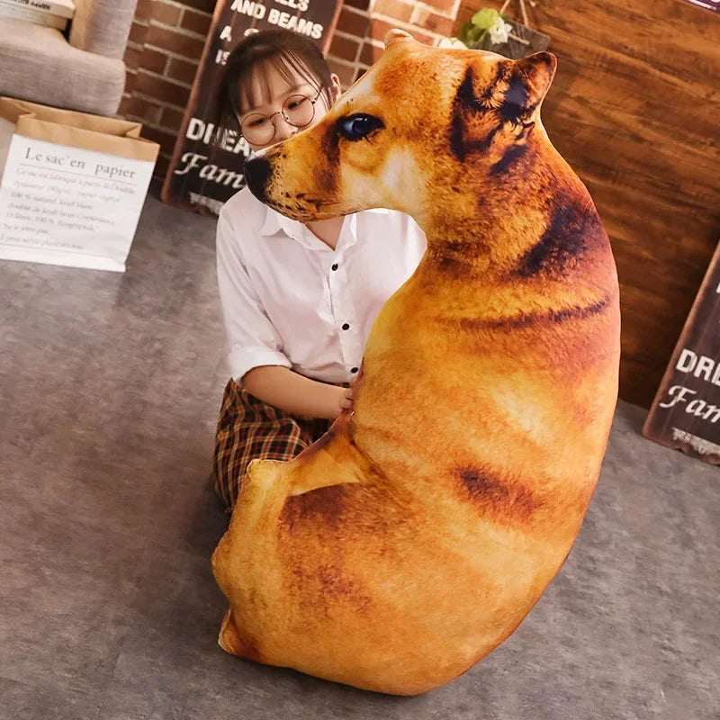 Cartoon Animal Simulation Dog Doll Creative 3D Simulation Dog Pillow Sleep Body Pillow Plush Toy Dog Doll Cute Pillow