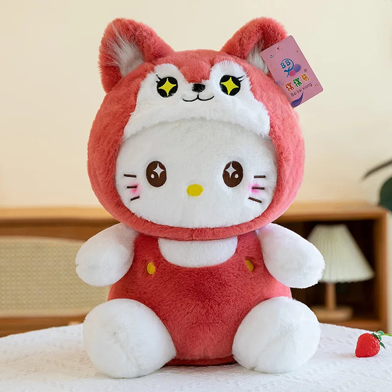 30cm Sanrio New Cute Cartoon KT Cat Plush Toy Dolls Children's Cloth Doll Children's Sleeping Plushies Pillow Birthday Gift Doll