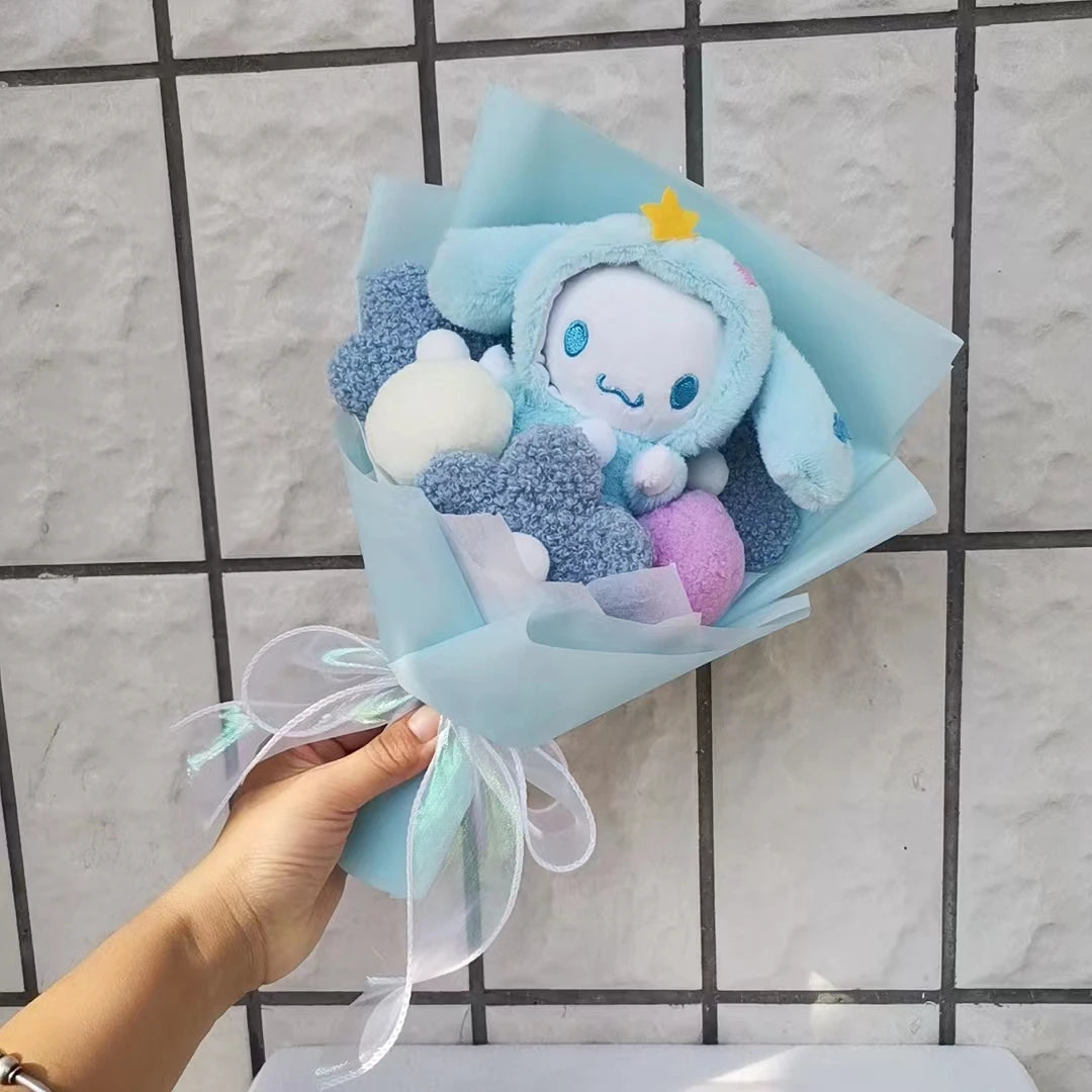 Kuromi My Melody Cinnamoroll Hello Kitty Sanrio Anime Doll Toy Cartoon Plush Bouquet Woman Valentine's Day Girls Christmas Gifts