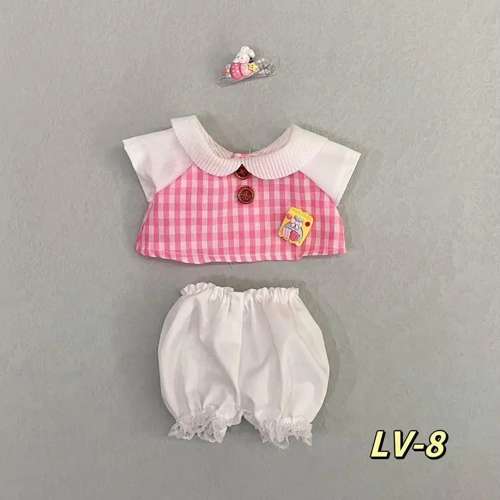 Doll dress up Lolita maid cute princess small skirt casual suit for Baby Three V3/ 20cm cotton doll clothes no doll