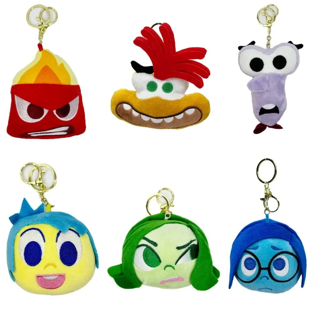 Inside Out 2 Plush Dolls Inside Out Plush Toy Cartoon Plushie Doll Pendant keychain Soft Stuffed Anime Periphery Toys Kids Gifts