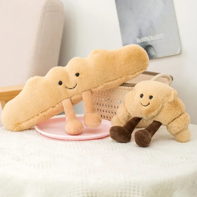 New Small Size Cartoon Figure Pretzel Crossant Toast Bread Doll  Food Toy Stuffed Plush Decor Birthday Giftsids Gift Sofa Room