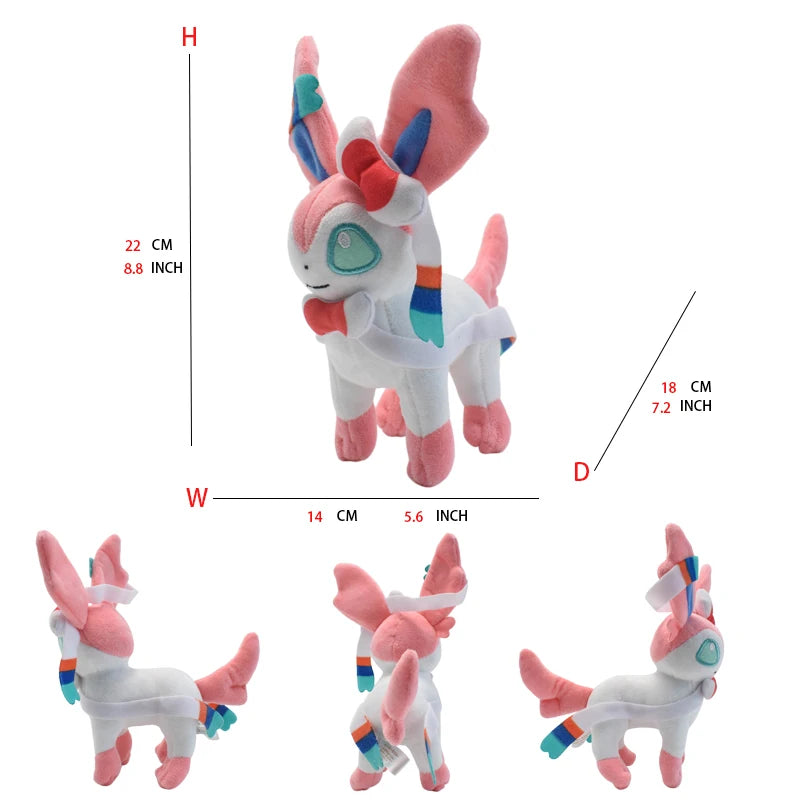 Leafeon Vaporeon Glaceon Sylveon Espeon Umbreon Vaporeon Sylveon Plush Toys Game for Collectible Gift,Soft Plushies Stuffed