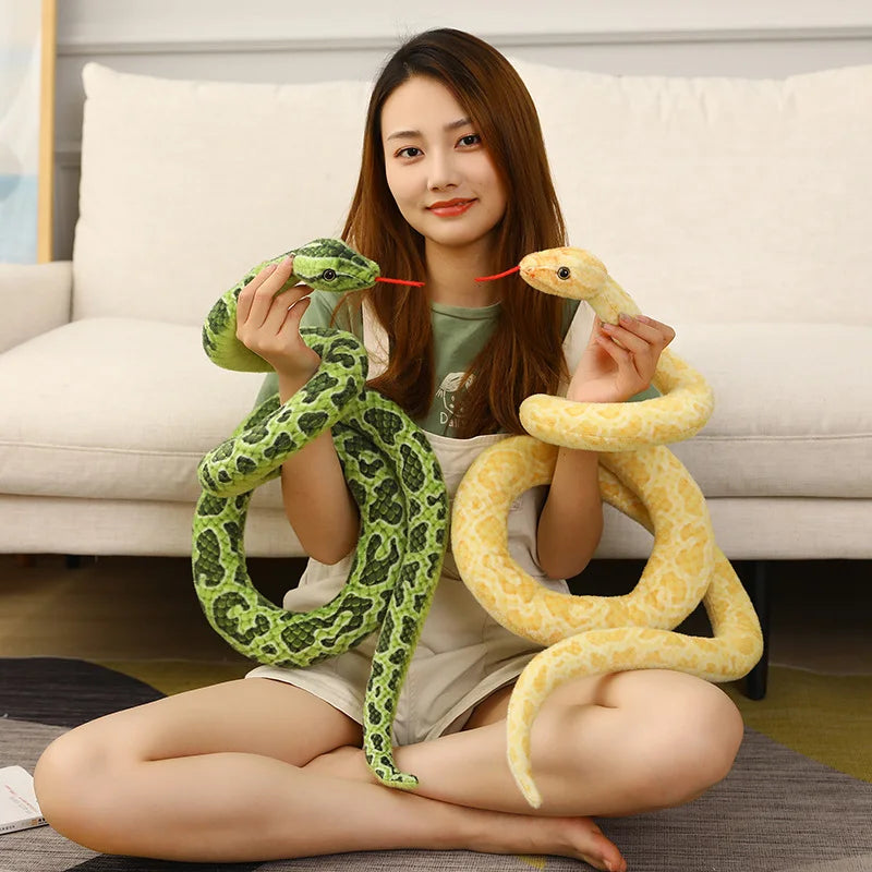 1pc 200cm/300cm Giant Snakes Plush Toy Simulation Long Golden Python Stuffed Snake Plushie Children Boys Gift Home Decoration