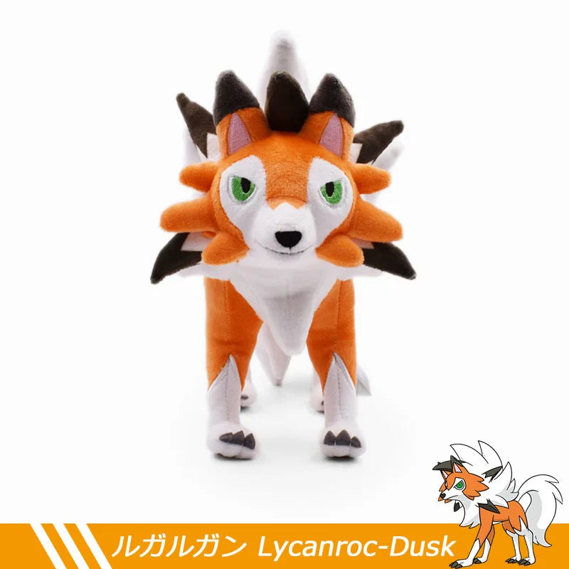 Pokemon Anime Shiny Lycanroc Soft Plush Toy Kawaii Cartoon Midnight Midday Lycanroc Wolf Stuffed Animals Gifts For Kids