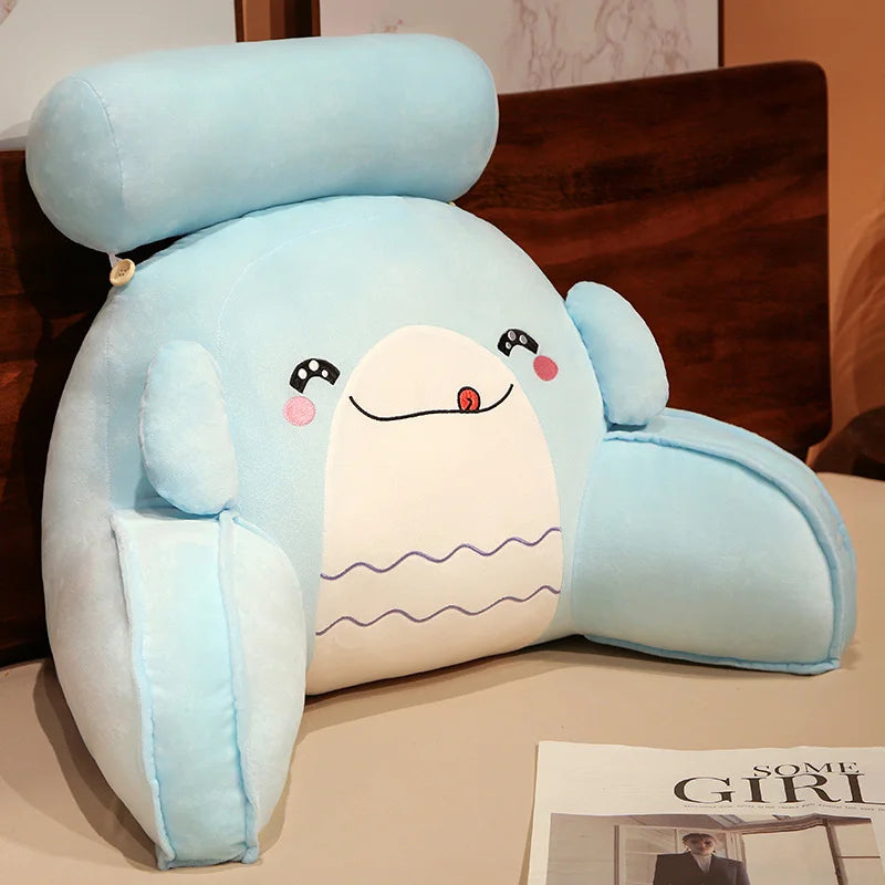 Funny 2 Sizes Kawaii Plush Animals Blue&Gray&Pink Shark Toys Cushion Stuffed Whale Bed Headrest Home Sofa Bed Chair Pillow