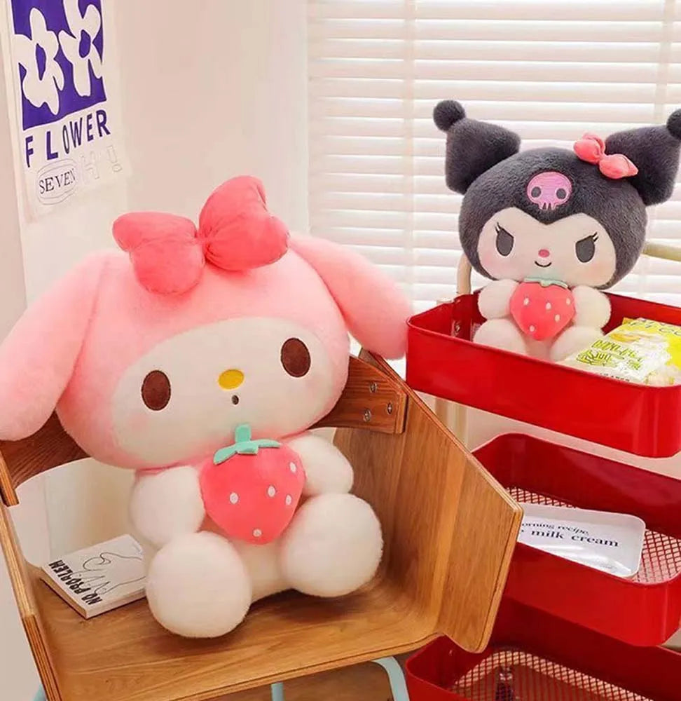 25cm Anime Sanrio Plush Doll Toys Kawaii Kuromi Mymelody Lovely Soft Stuffed Animals Doll Plushie Home Decoration Children's Toy