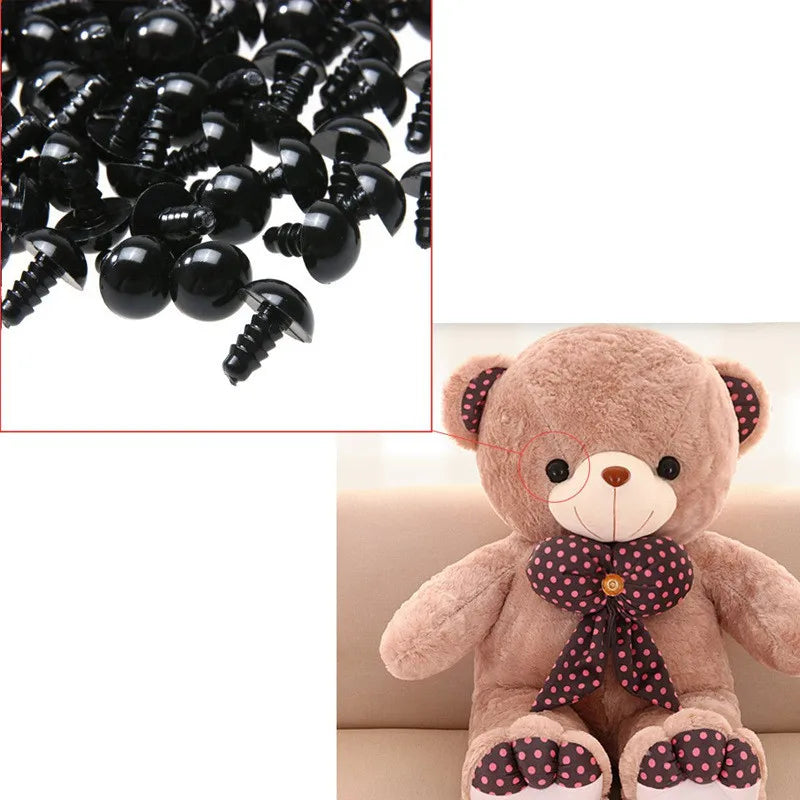 100pcs/lot  Plastic Safety Eyes For Toys Diy Mix Size Crochet Animal Eye For Doll toys Amigurumi Accessories