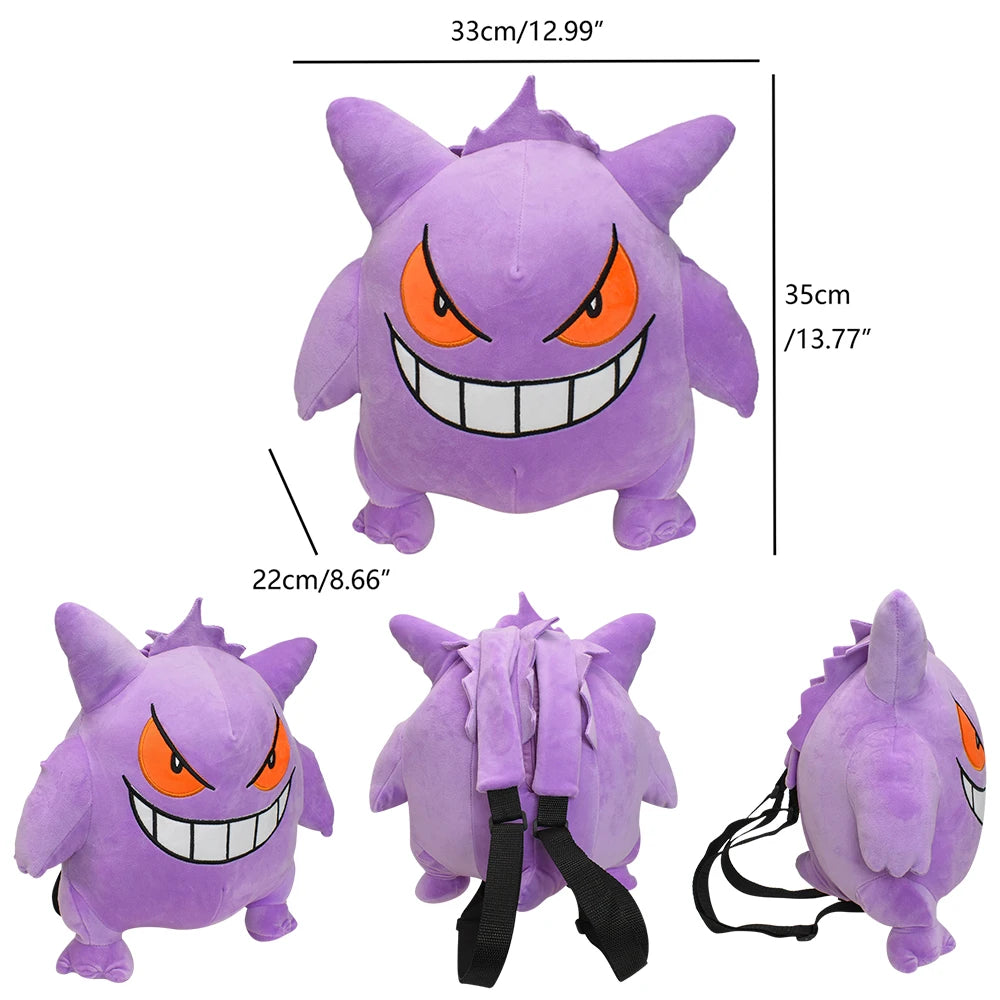 New Pokemon Pikachu Snorlax Eevee Mimikyu Mew Gengar Charizard Piplup Slowking Plush Backpack Toy for Boys Girls Doll Gift