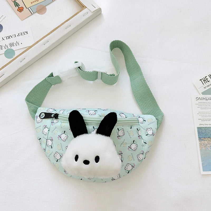 Kawaii Sanrio Cinnamoroll Chest Backpack Hello Kitty Kuromi Messenger Bag My Melody Waist Pack Mobile Phone Bag Purses Kid Gift