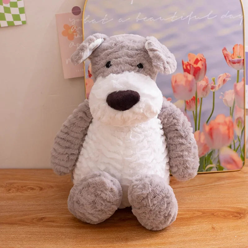 35/50cm Cute Golden Retriever Border Collie Schnauzer  Plush Toy Stuffed Soft Animal Dog Pillow Gift  Kids Girls Kawaii Present