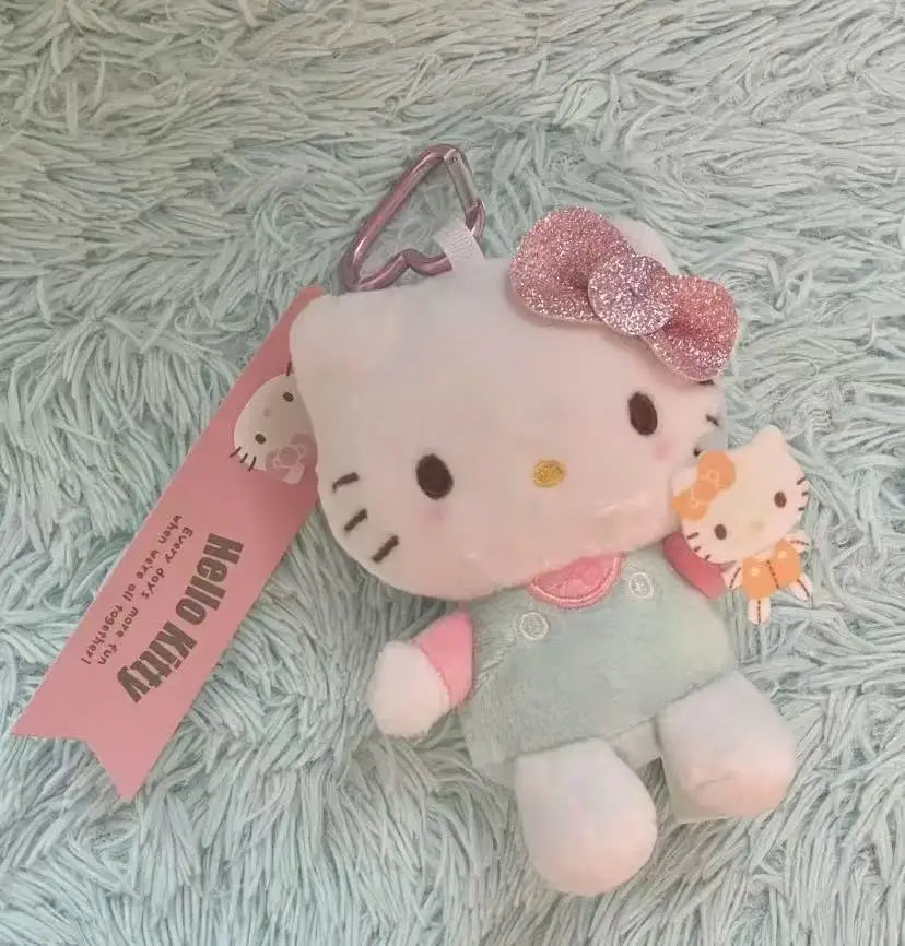 Sanrio 50th Anniversary Plush Doll Hello Kitty Car Keychain Cute Girly Heart Backpack Pendant Anime Peripheral Holiday Gift