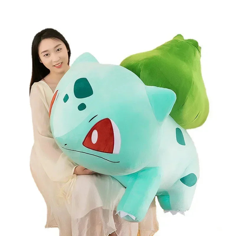 95CM Super Big Kawaii Pokémon Anime Bulbasaur Doll Cartoon Plush Soft Plushies Stuffed Animal