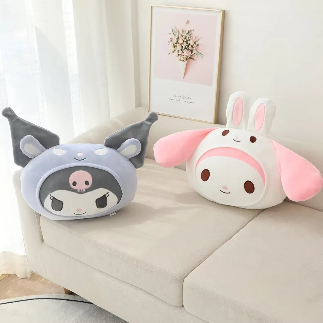 Sanrio My Melody Plush Toy Kuromi Pochacco Cinnamoroll Back Cushion Hello Kitty Throw Pillow Sofa Bed Home Decor Girl Gifts