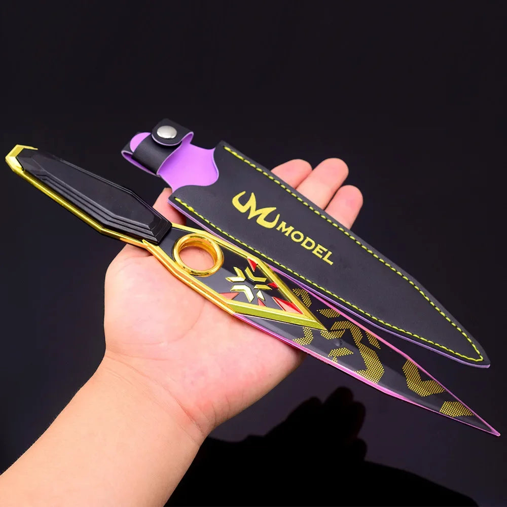 30cm Champions 2023 Kunai Purple Edge Valorant Weapon Game Peripheral Metal Ninja Agents Samurai Sword Weapon Model Toy Boy Gift