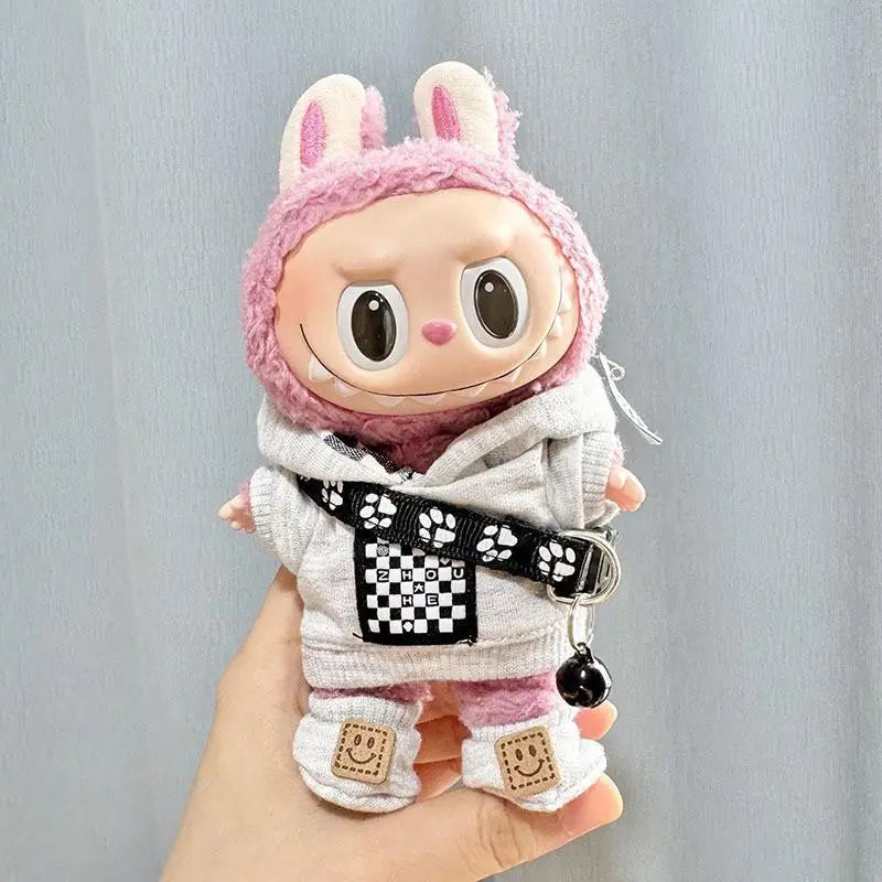 17cm Mini Plush Doll'S Clothes Outfit Accessories For Korea Kpop Exo Labubu Idol Dolls Street guy Clothing Gift