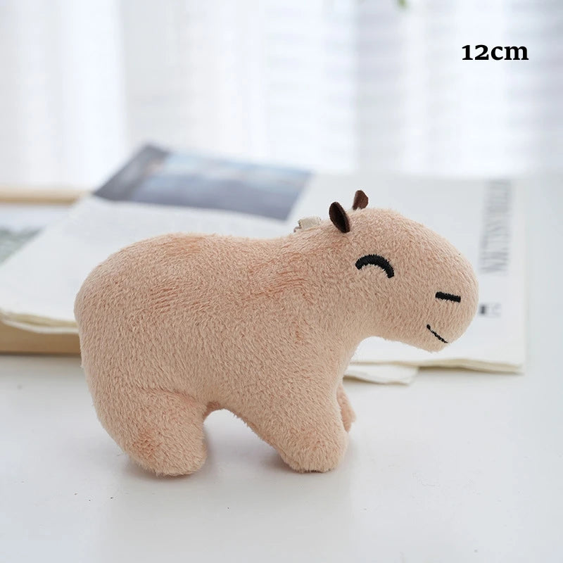 Cute Capybara Plush Toy Key Chain 12cm Stuffed Animals Keychain Bag Key Ring Pendant Car Key Accessories