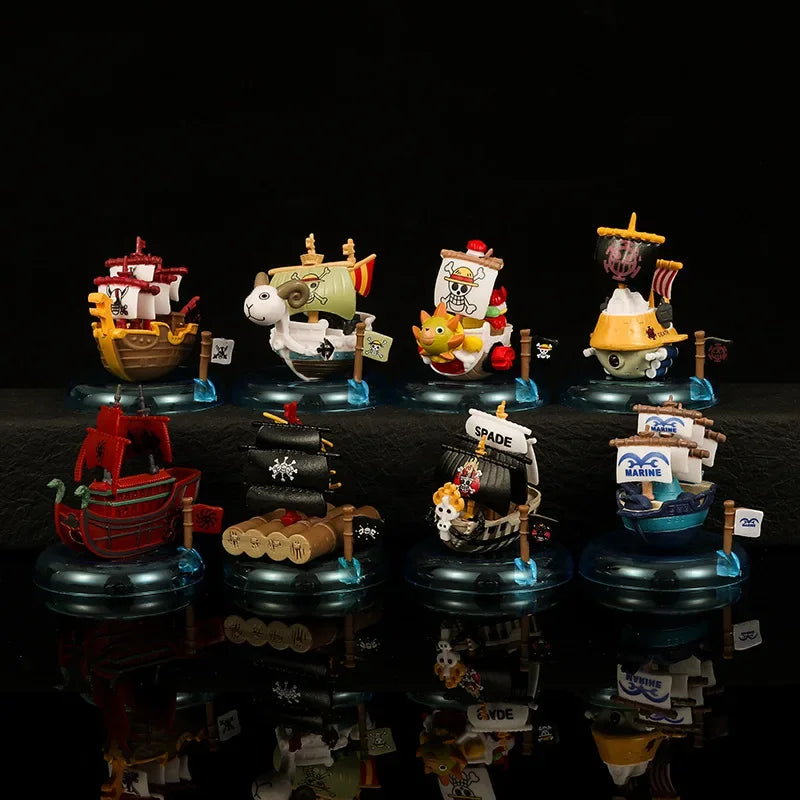 8pcs/set Anime One Piece Figure Luffy Zoro Sanji Mini Pirate Ship Action Figure PVC Model Doll Collection Toy Gift Kids