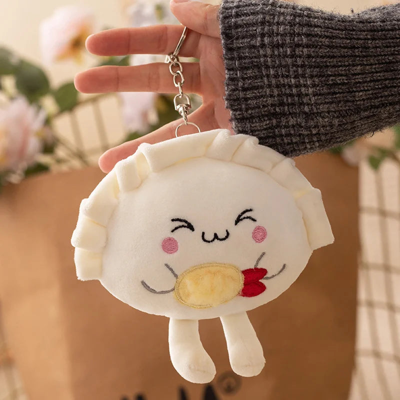 Reallife Cute Dumpling Plush Pillow Funny Fried Food Egg Shrimp Dumpling Plushie Kawaii Stuffed Toys Soft Hugging Gifts for Kids