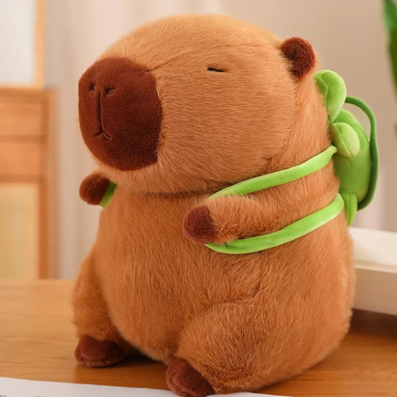 Capibala Giant Plush Doll Strawberry Hat Kawaii Animal Doll Capybara Plush Toy Children'S Kids Gift Soft Stuff Plushie Toy