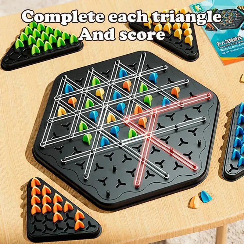 Chain Chess Rubber Band Geometry Puzzle Triangle Chess Desktop Game Family Interaction Exercise Kids Logic Puzzle Board Game Toy