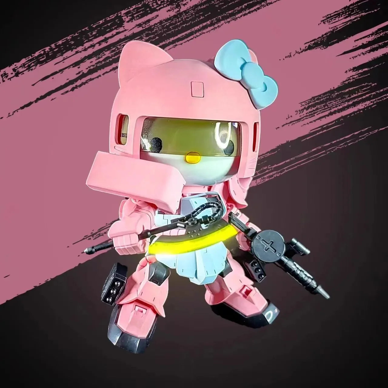 Mengshan Zaku 2 Figure Hello Kitty KT Series Collection Assembly Model Action Figures Robot Figurine Cute Plastic Toy Girl Gifts