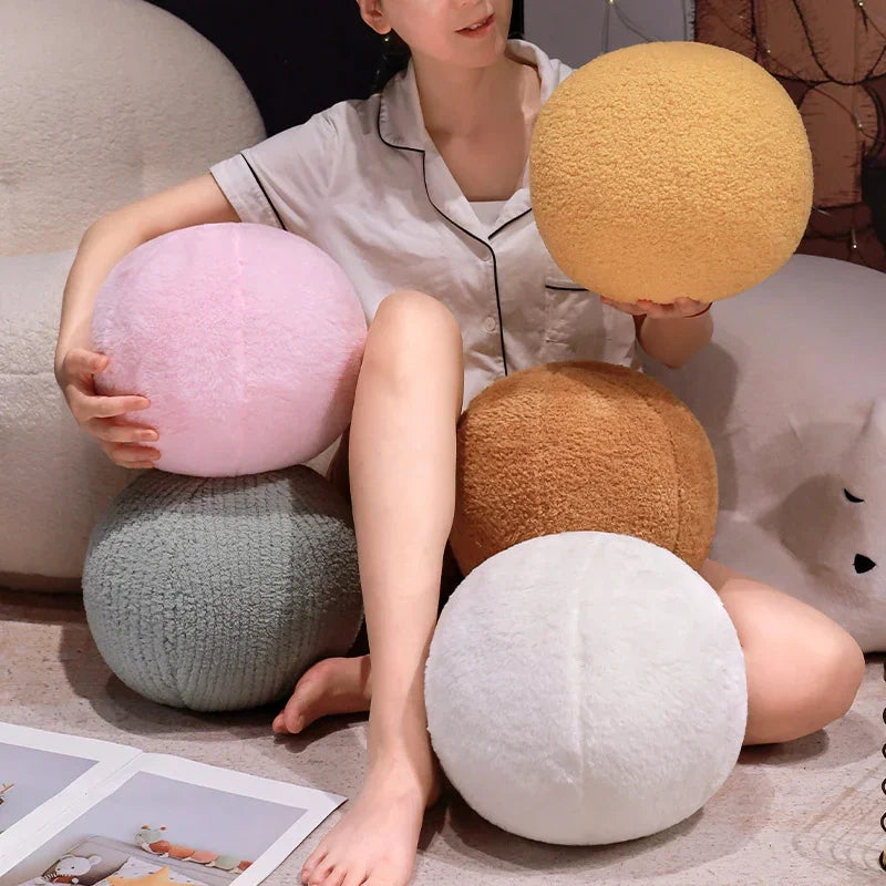 30cm Ins Style Ball Pillow Soft Plush PP Cotton Sofa Pillow Ornament Stuffed Nordic Round Pillow Throw Pillows Home Decoration