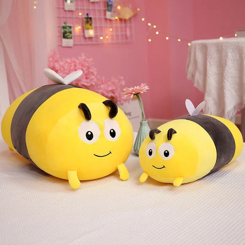 Simulation Bee Insect Plush Toy Soft Cute Red Ladybug Doll Huggable Ladybird Pillow Chair Cushion Girls Kids Birthday Gifts