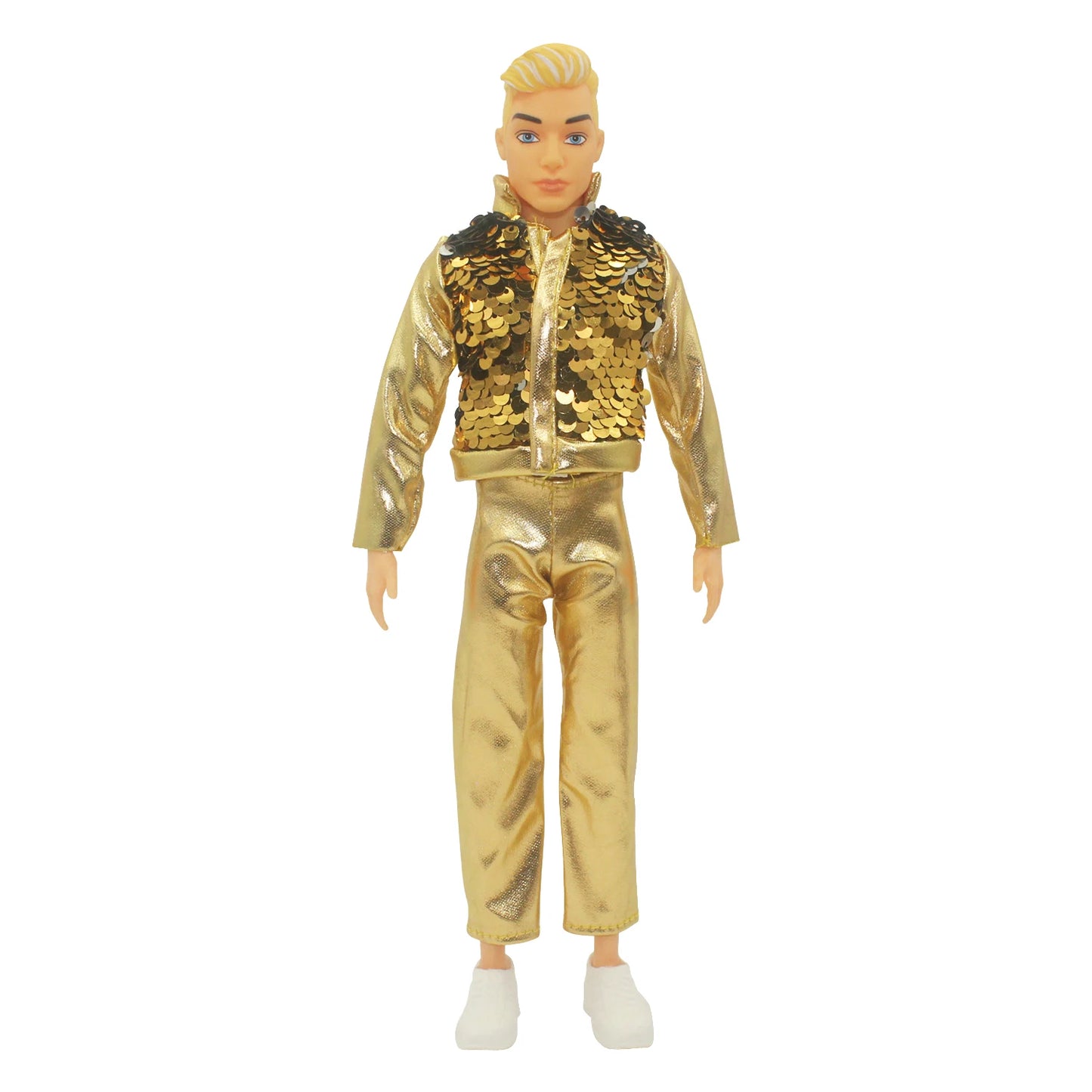 Ken Doll Clothes Gold Sequin Leather Jacket Daily Suit Casual Wear Boyfriend Ken Clothes 1/6 Doll Cloth 30cm Doll Accessories