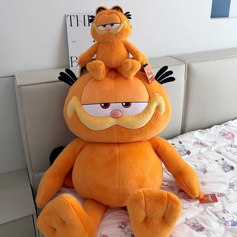 Big Size Miniso Garfield Plush Fat Angry Kitty Plush Toy Lazy Foolishly Tiger Skin Simulation Ugly Cat Garfield Stuffed Doll