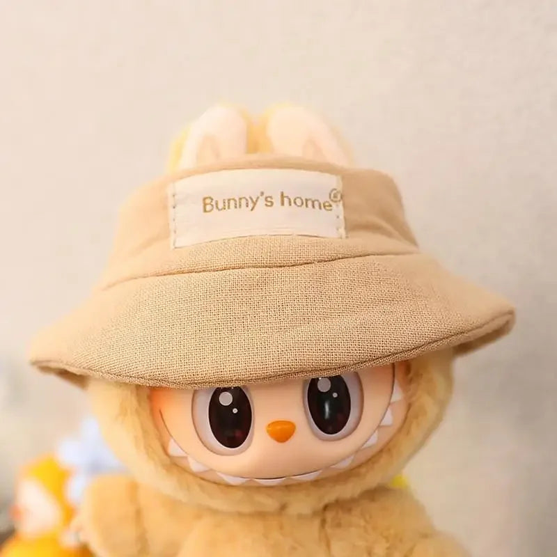 For 17cm LABUBU hat sit party macaron outfit doll bucket Hat Cute Doll Accessories Kids Girls Toys