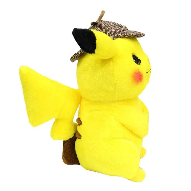 28CM Pokemon Plush Toy Detective Pikachu Plush Cute Dolls Movie Anime Stuffed Cartoon Kawaii Pokémon Girl Birthday Toy Gift