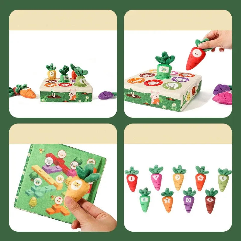 Baby Carrot Pulling Game Cotton Montessori Carrot Game Shape Color Classification Matching Puzzle Recognition 0-3 Baby Toys