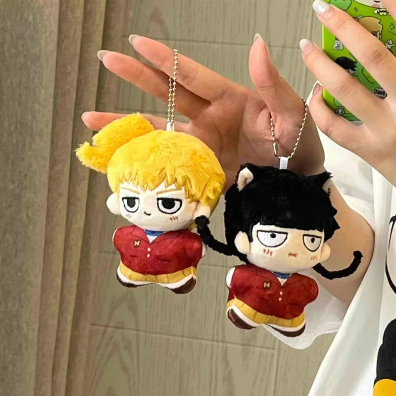 12cm Plush Doll Mob Psycho 100 Keychain Jujutsu Kaisen Stuffed Toys Cute Anime Peripheral Backpack Decoration Collection Gift