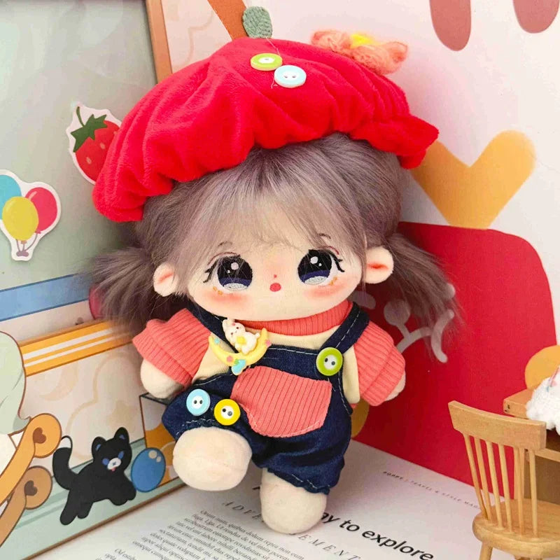 20cm Cute Plush Cotton Idol Doll With Clothes Stuffed Super Star Figure Dolls No Attribute Fat Body Doll Can Change Clothes Gift